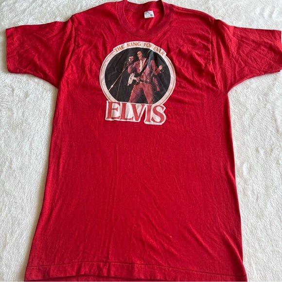 Red Elvis T-Shirt vintage 1977 XL women’s - Picture 1 of 5